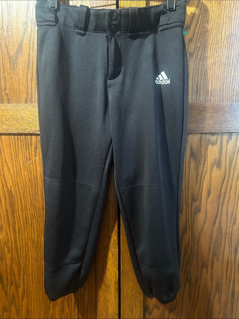 adidas Black youth baseball pants with White Logo